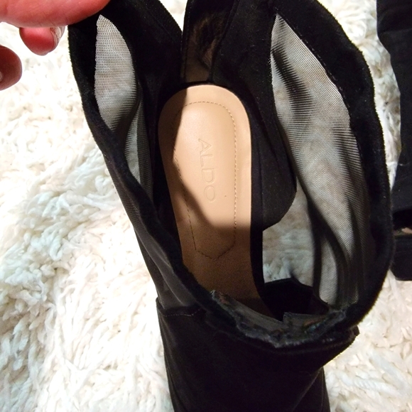 Aldo plataform heeled ankle boots size 7.5 color black - Picture 7 of 8